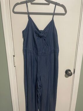 Adyson Parker chambray Sleeveless Jumpsuit with Front Knot